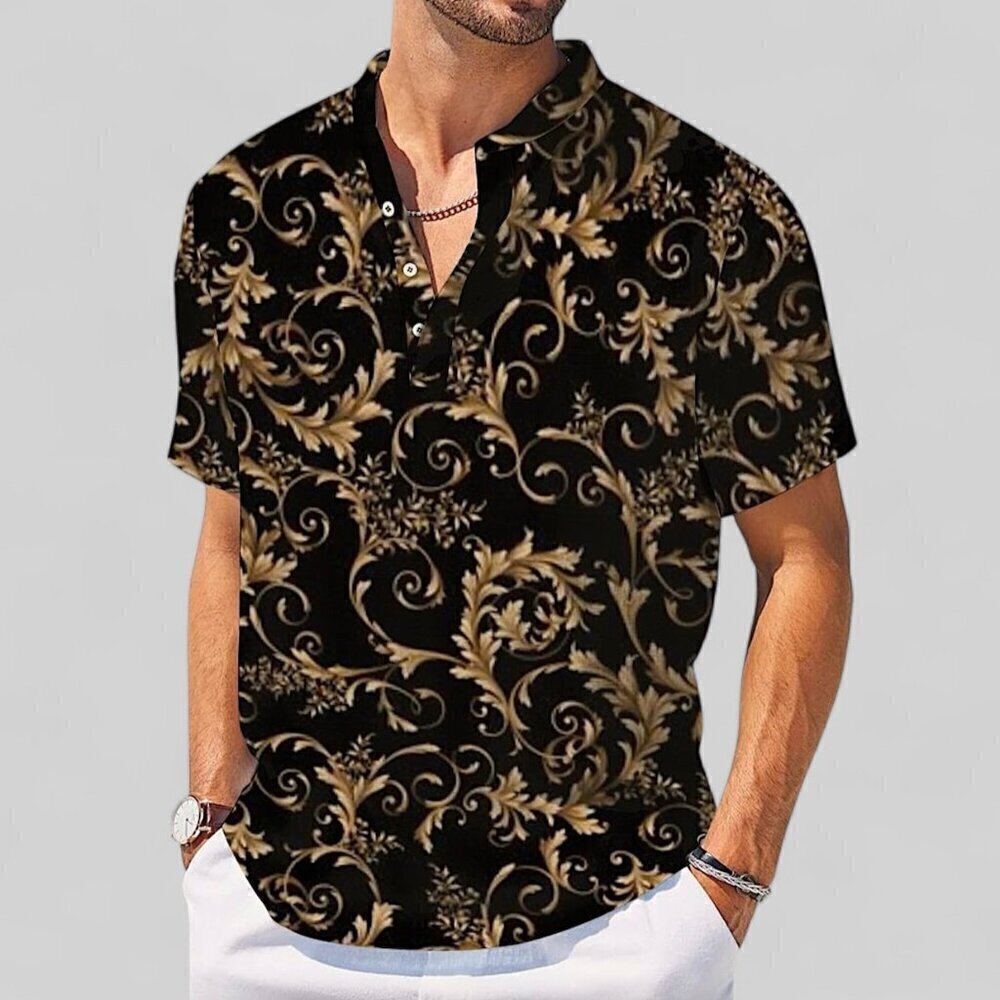 BAROQUE GOLD Drill Clothing Shirt 4X Black